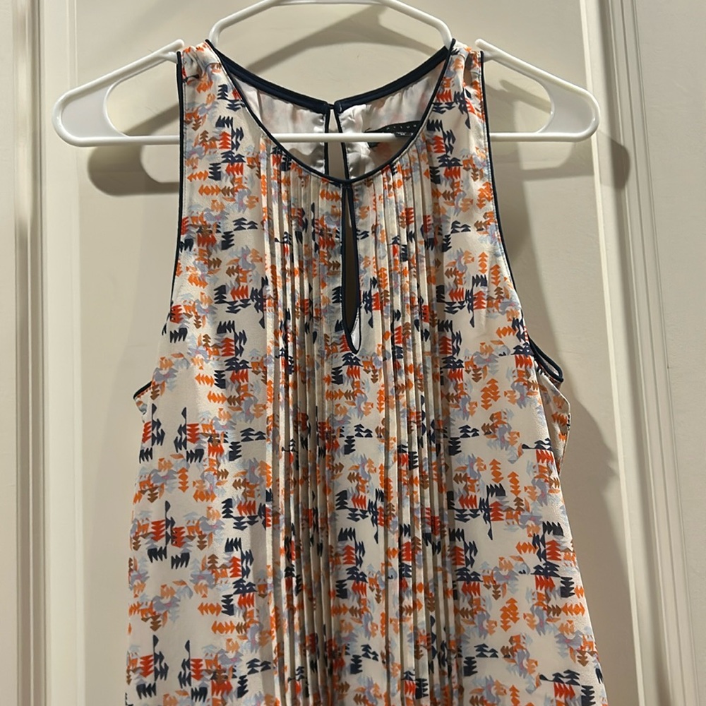 Like New Sanctuary Aztec pattern Pleated Bodice Sleeveless Keyhole Flowy Dress M